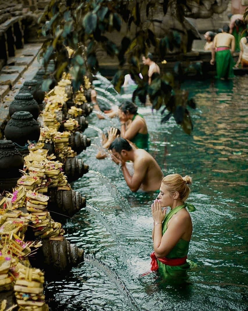 Bali ceremony with a priest